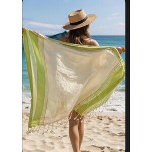 Lime green Kikoy Sarong | African Beach Wrap | Lightweight Cotton Cover Up